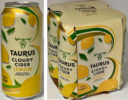 Taurus Cloudy cider packaging