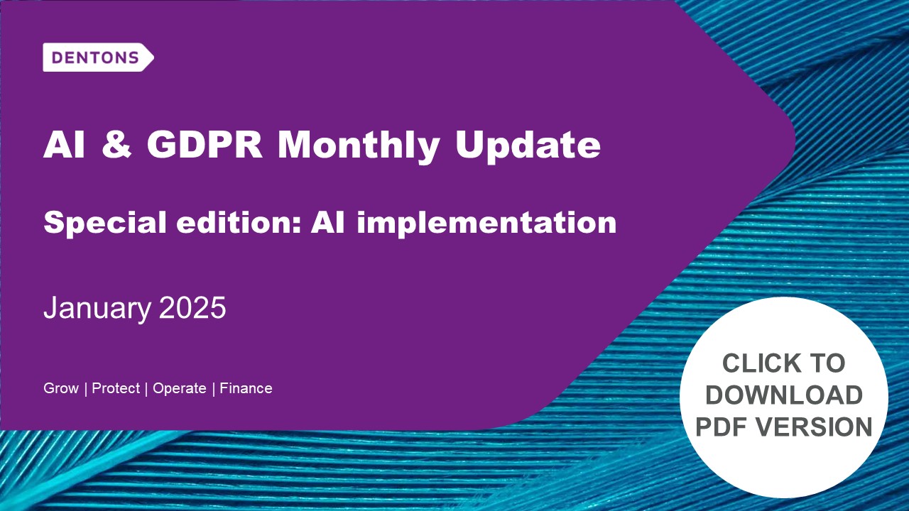 AI and GDPR Monthly Update