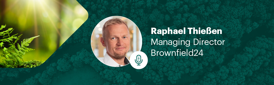 Banner for podcast "Episode #4 – Talking to Raphael Thießen – brownfield development and the myth of land scarcity"